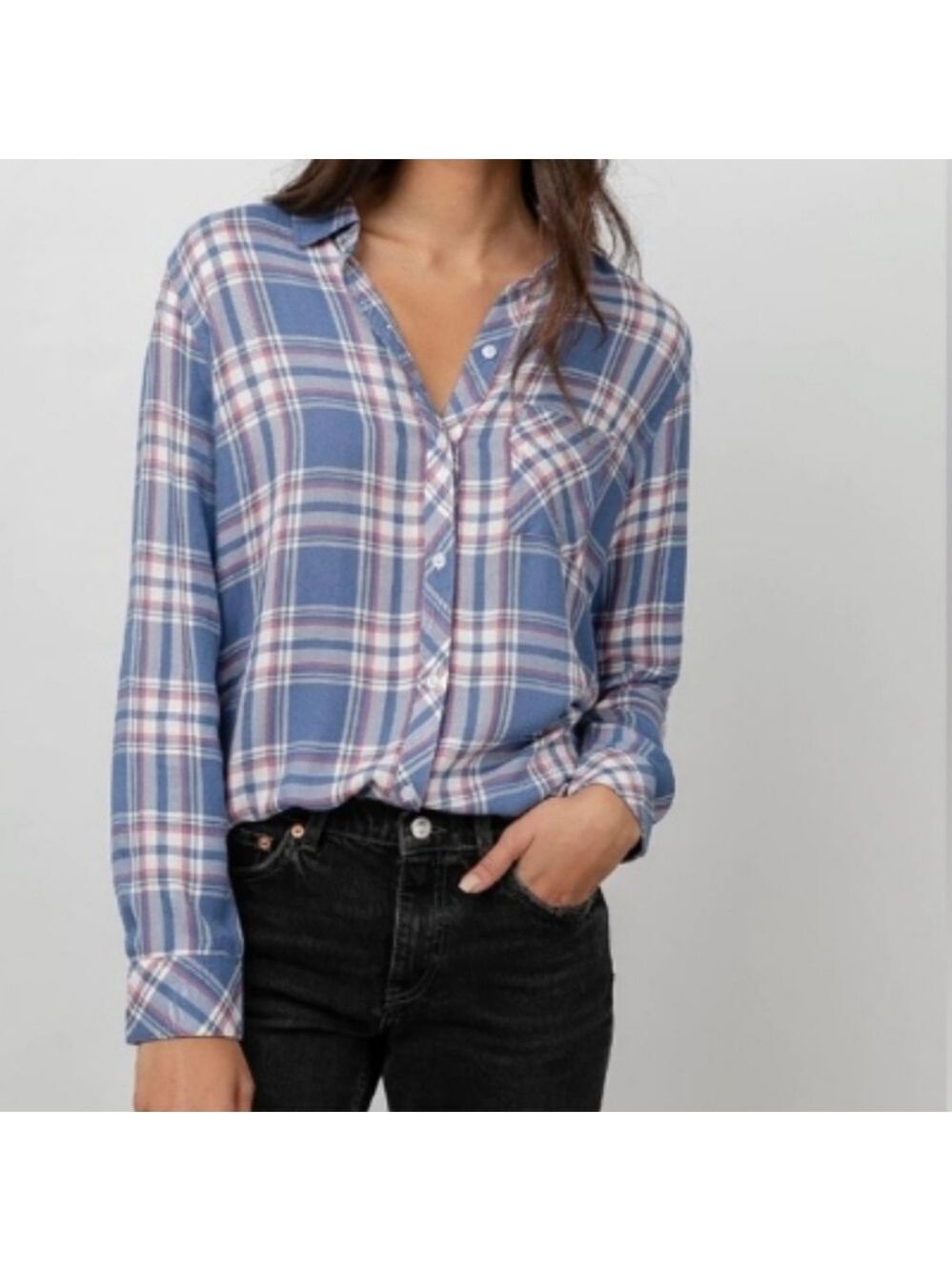 Rails Hunter Flannel Shirt Sky White Daffodil
